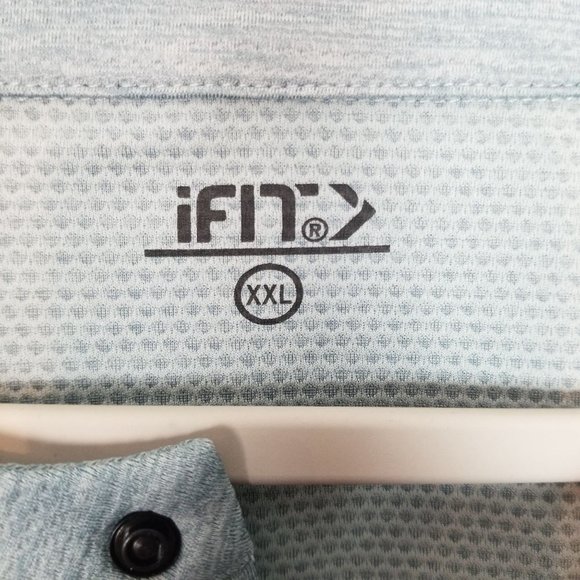 iFit Mens XXL Greyish Blue Heathered Long Sleeves Transit Henley T Shirt NWT - Picture 8 of 9